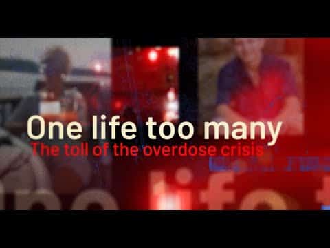 Screenshot from One Life Too Many: The Toll of the Overdose Crisis. A news report about the opioid crisis
