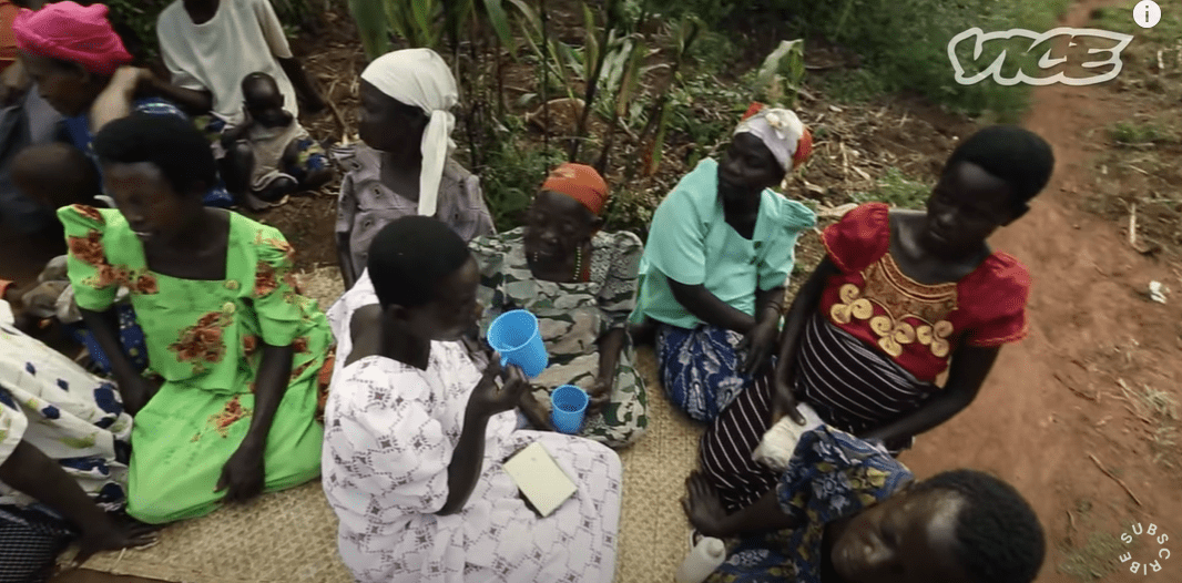 Locals in Uganda drinking waragi